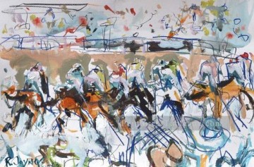  impressionist tableau - courses de chevaux 01 impressionniste
